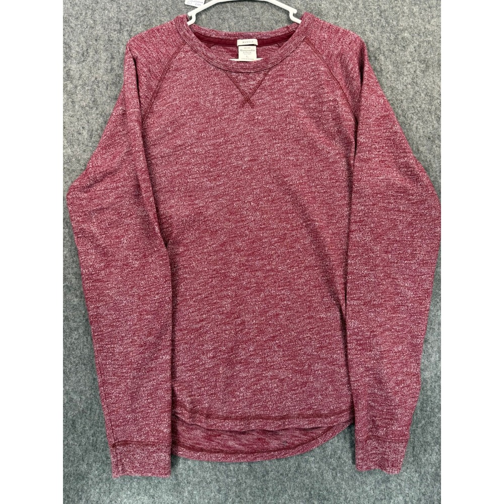Abercrombie & Fitch Mens Muscle Fit Long Sleeve Shirt Burgundy Red Heather Large